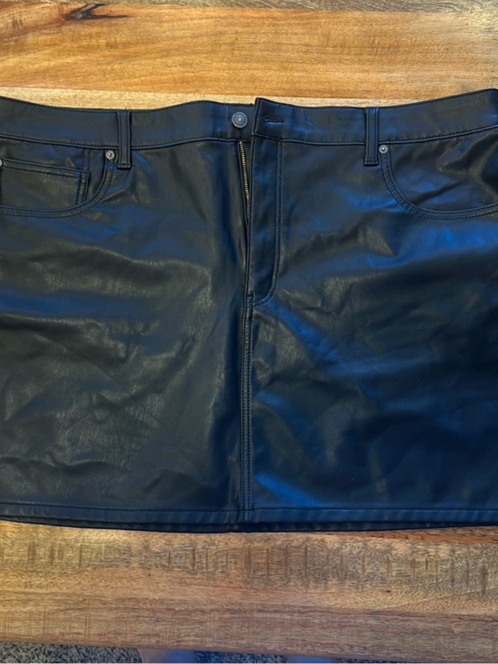 Black Faux Leather Mini Skirt